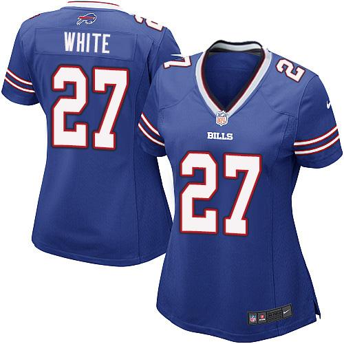 Nike Bills #27 Tre'Davious White Royal Blue Team Color Women's Stitched NFL Elite Jersey - Click Image to Close